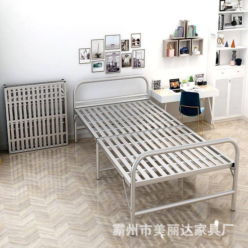 折叠床条铁床工地出租房双人床硬板加固龙骨可折叠家用折叠式便携