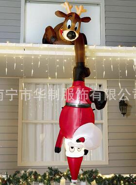 圣诞节庭充麋气装饰派对庭EKZ院圣诞鹿拉圣诞老人院发光日节气模