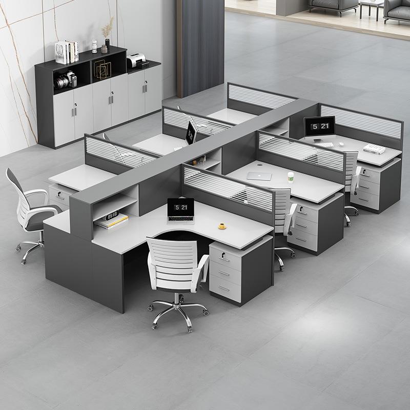 4职办公桌椅组合现MXI代简约人/6/8u型屏风卡座综合办员公室员工