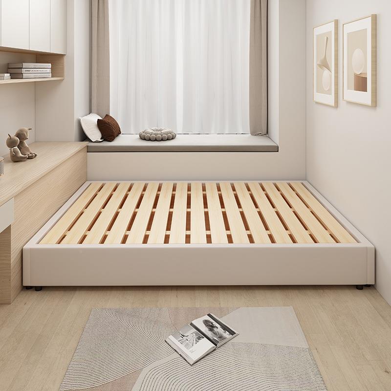 全实木网红榻米加密排骨架al无卧室地台民宿床酒榻店落地床头床架