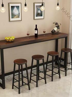 LCP2靠窗长条桌吧台桌子餐桌小户型家用长方形网红奶茶店