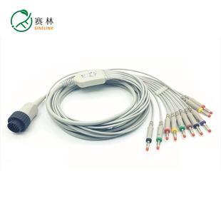 φ4.0mm香蕉插 十导联 铃谦 一体式 心电图机线