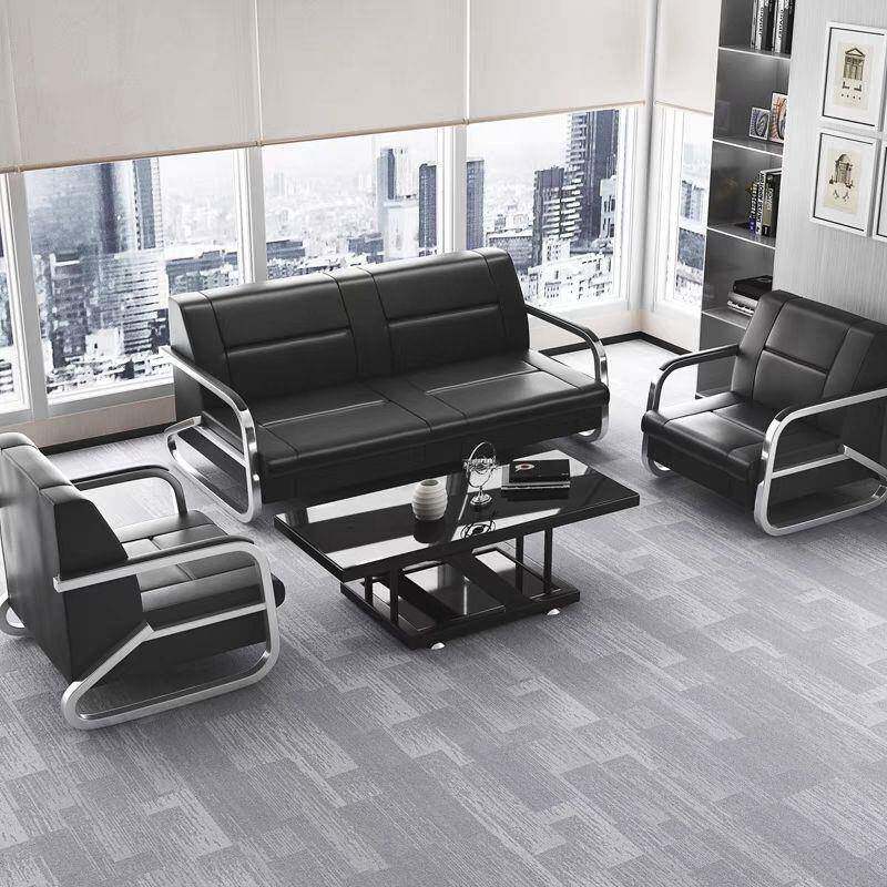 办公沙发商务简约三人位沙发会客接待组合套装休闲等候排椅铁架