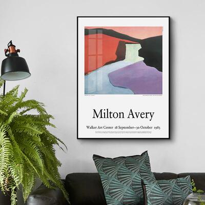北欧Milton Avery现代简约抽象装饰画书房卧室玄关小众艺术画挂画