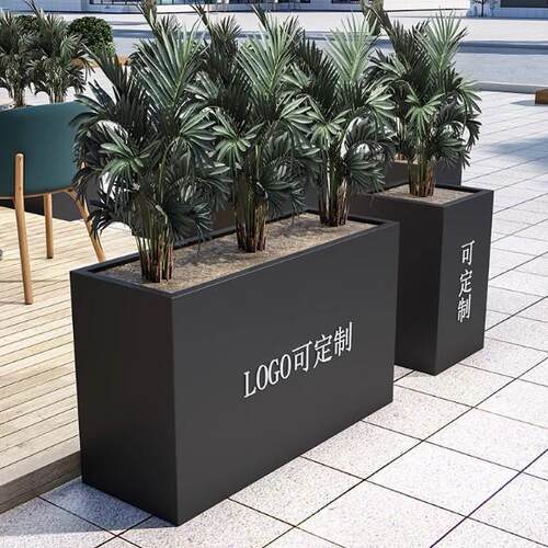 户外不锈钢铁艺镀锌板花箱种植箱室外摆隔断围栏广场庭院花坛花槽
