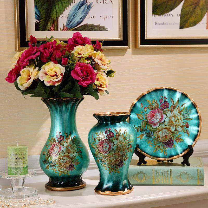美式陶瓷花瓶三件套客厅博古架工艺摆件欧式家居装饰品,收纳整理,烫衣板及配件,淘宝优惠券,粉丝福利购,淘宝优惠卷