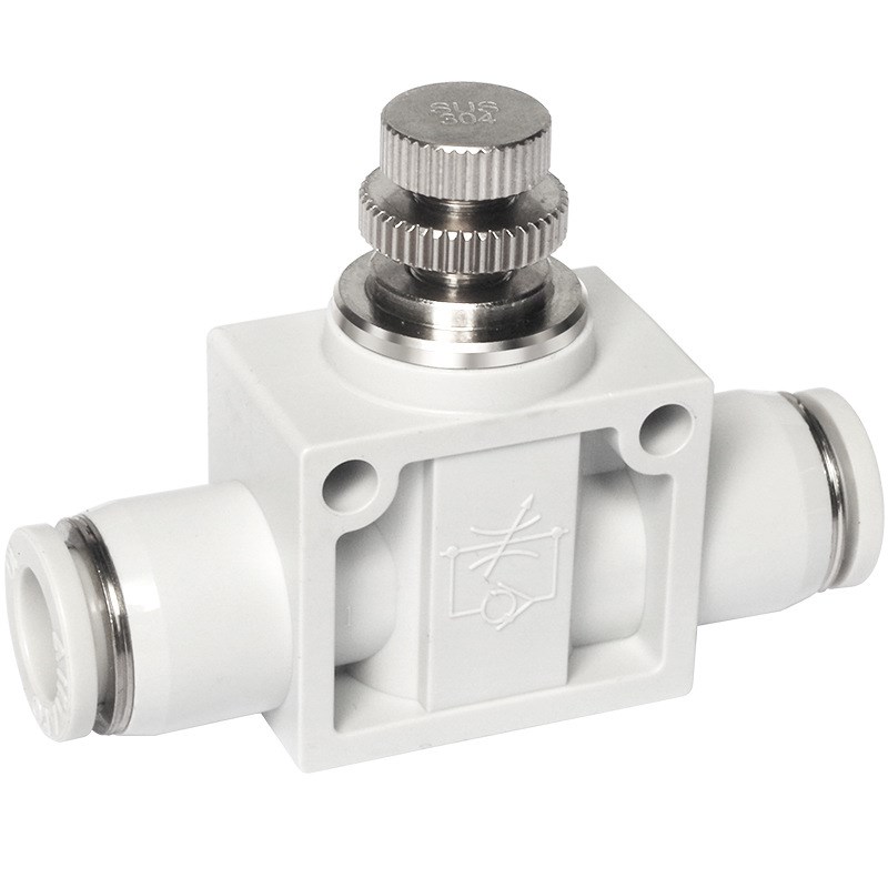 亚德客气动304不锈钢快速接头PSA4/6/8/10/12直通调速单向节流阀