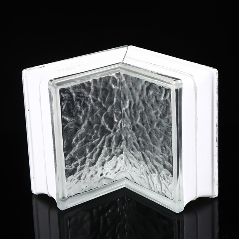 新款透明方形云雾纹收边玻璃砖直角圆弧拐角砖网红客厅卧室隔断墙