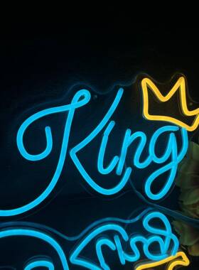 外贸led发光字母king透明亚克力灯牌网红墙装饰创意灯彩灯霓虹灯