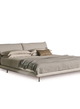 现代简约Blend布艺床意式极简设计师小户型主卧布艺床双人软靠床