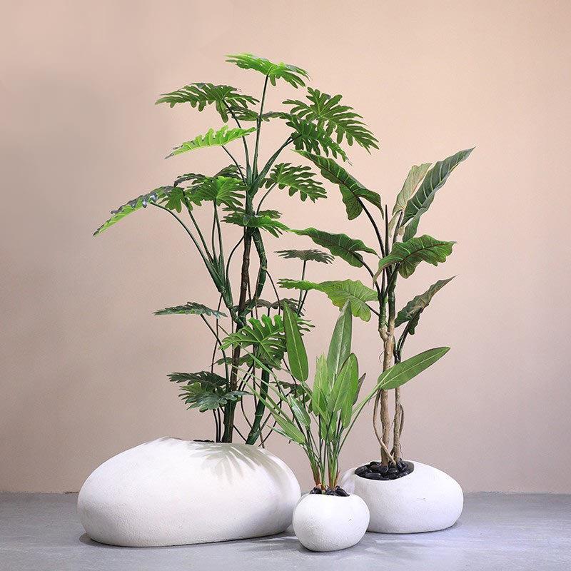 户外玻璃钢花盆花器露台庭院简约种植箱圆形花槽室内绿植造景