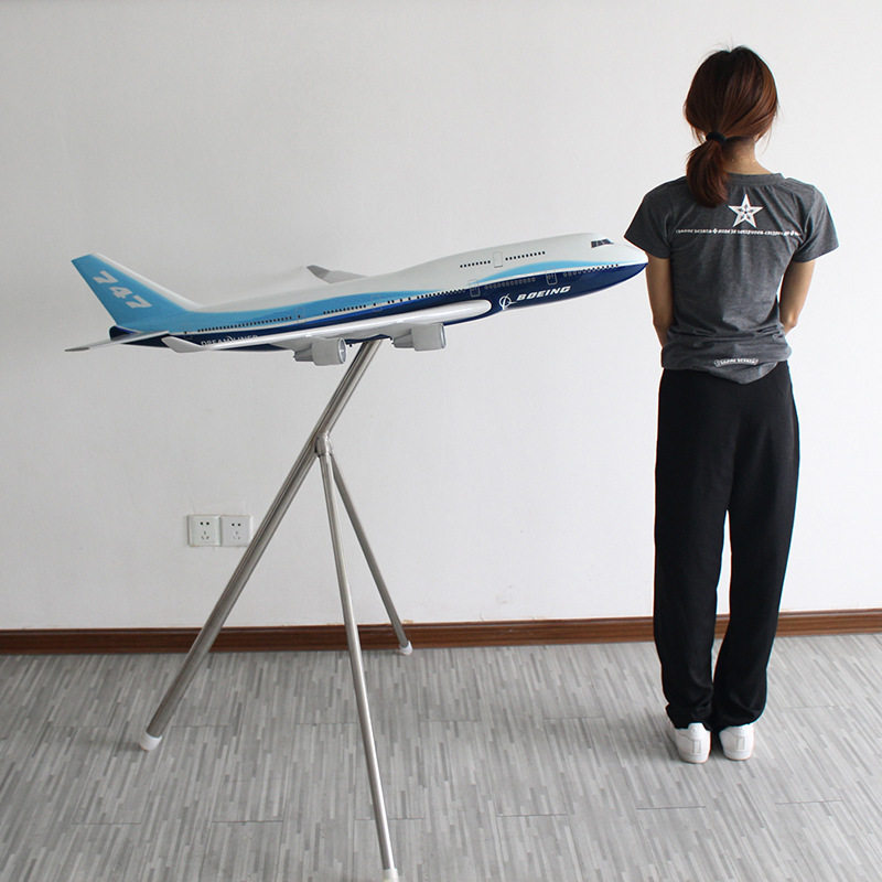 展厅落地摆波音747-400客机模型1.2米可悬挂吊装企业宣传广告1:60