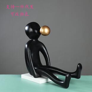 雕塑售楼处酒店大堂创意吹泡泡卡通人物摆件现代样板间艺术品造型