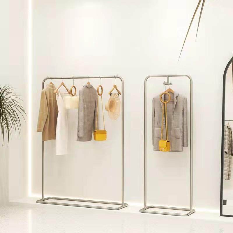 服装店衣架展示架童装不锈钢中岛陈列架货架落地女装店挂衣服架子