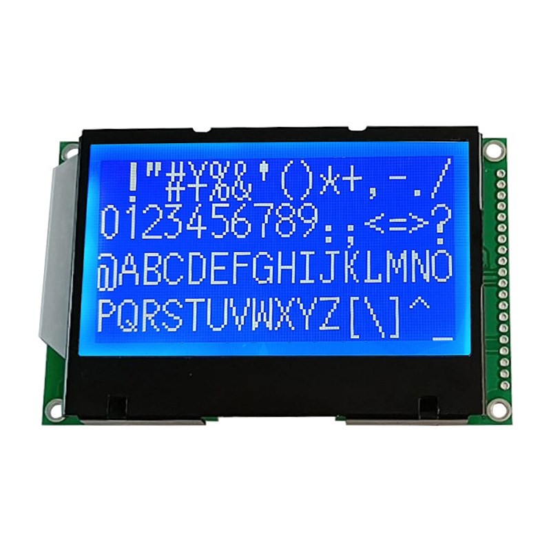 3.0寸12864液晶屏cog显示屏lcd点阵模块蓝色屏带汉字库SPI串口屏