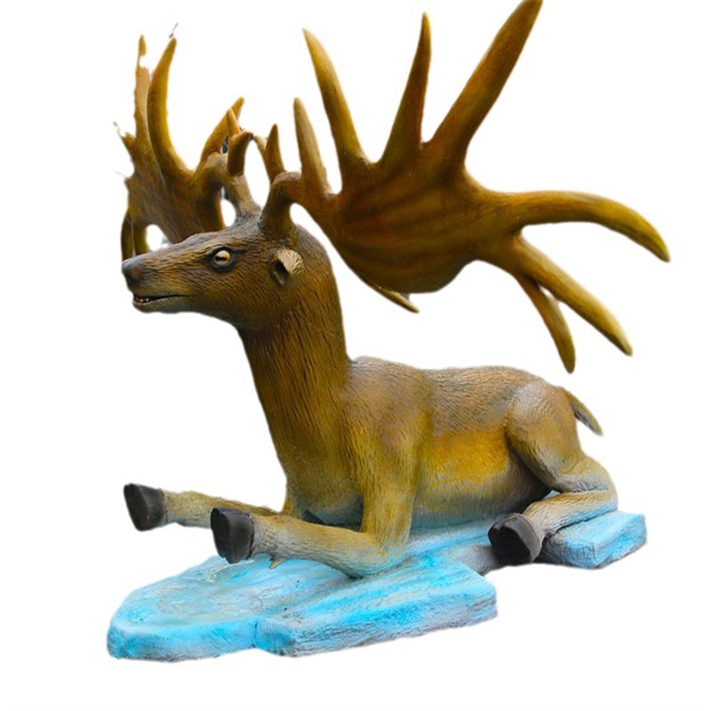巨大角鹿 爱尔兰麋鹿模型  景区动物园仿真机电互动模型 制作厂家