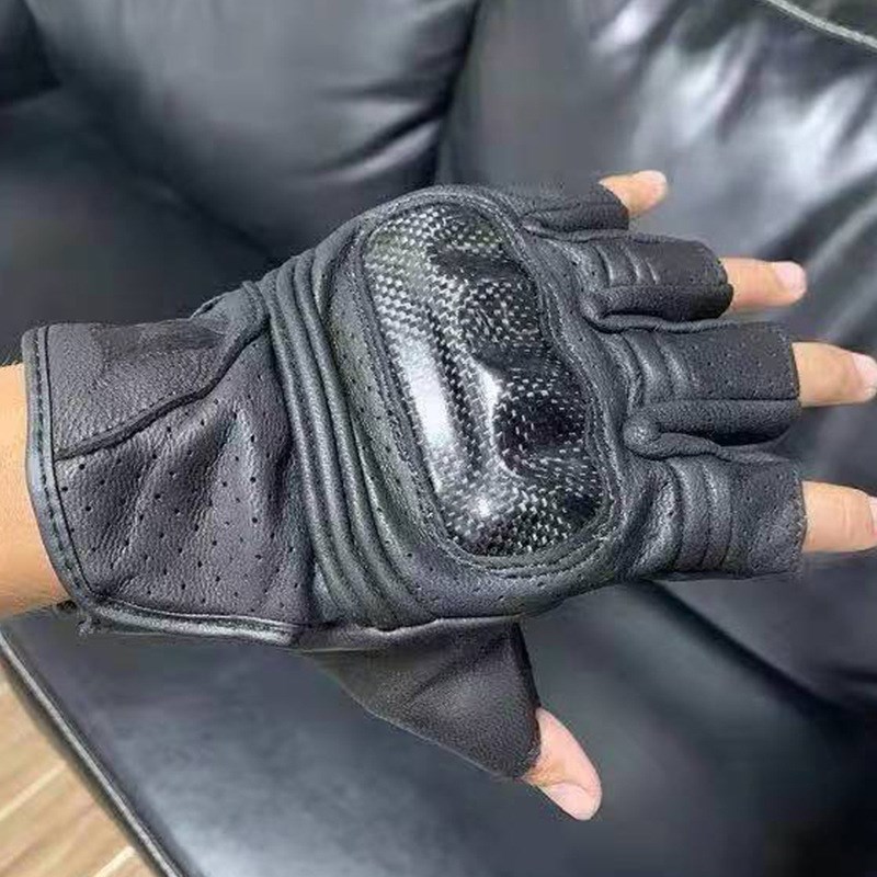 可触屏越野机车骑士装备摩托车手套男夏季骑行薄款透气半指手套