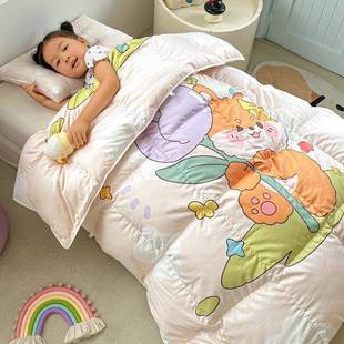 高端加厚儿童羽绒被卡通95鹅绒被子鸭绒被子幼儿园学生单人被子