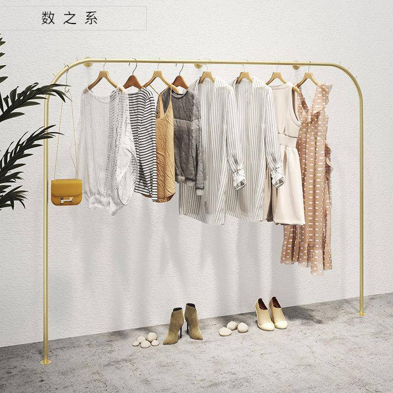 欧式铁艺挂衣架网红壁挂式挂架服装货架女装展示架墙上陈列架简约