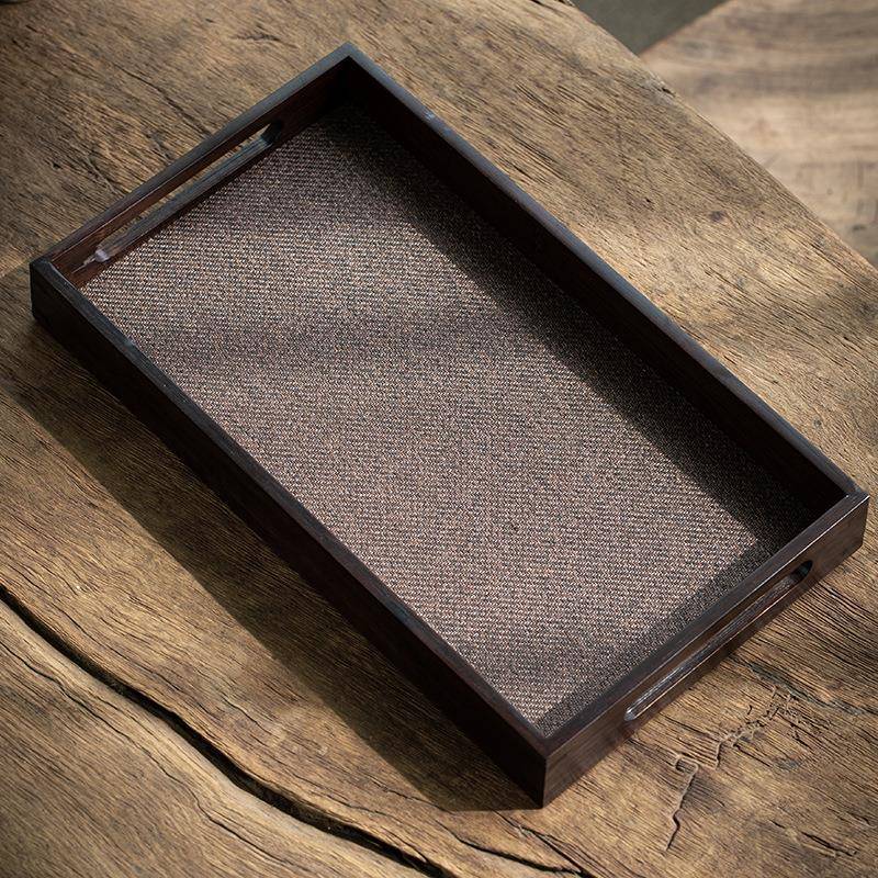 手工编织席面托盘茶具茶杯收纳盘家用茶托奉茶盘果盘干泡台
