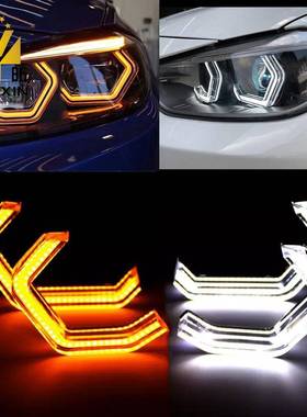 适用宝马2/3/4/5系BMWF30F35F18F07M3M4M5水晶天使眼大灯