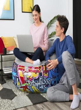 BESTWAY75075单人植绒沙发懒人充气沙发充气凳户外充气椅