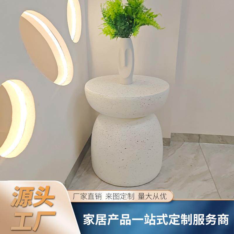 边几风碳化圆形客厅沙发茶几创意木墩角几树墩小茶桌实木圆几