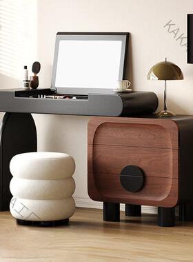 LCP2宜洛复古梳妆台斗柜一体小户型卧室胡桃木纹翻盖化妆桌可