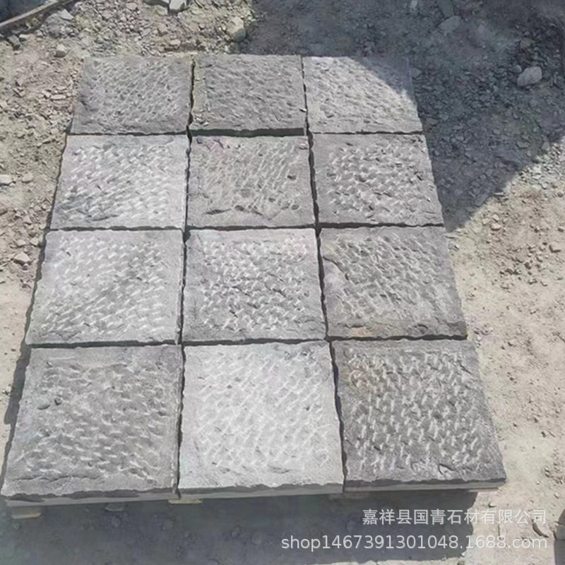 青石板仿古錾道石手工凿面踏步石园林古建铺路石户外防滑地铺石
