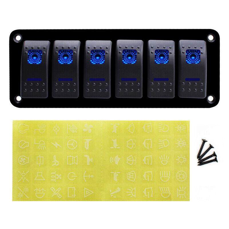 6位开关组合铝面板船舶汽车改装12-24V输入双蓝色LED灯翘板开关5,农机/农具/农膜,其它农用工具,淘宝优惠券,粉丝福利购,淘宝优惠卷