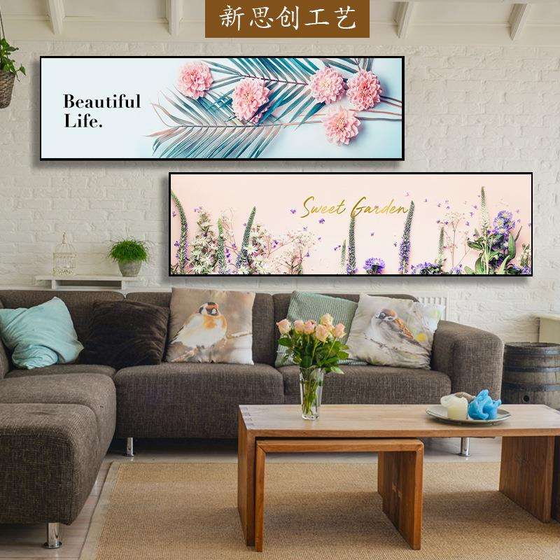 现代简约客厅装饰画卧室床头喷绘挂墙壁画带框油画帆布画厂家