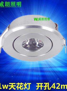 小1w牛眼LED天花灯筒灯开孔45MM高光砂银220v12v24v48v射灯