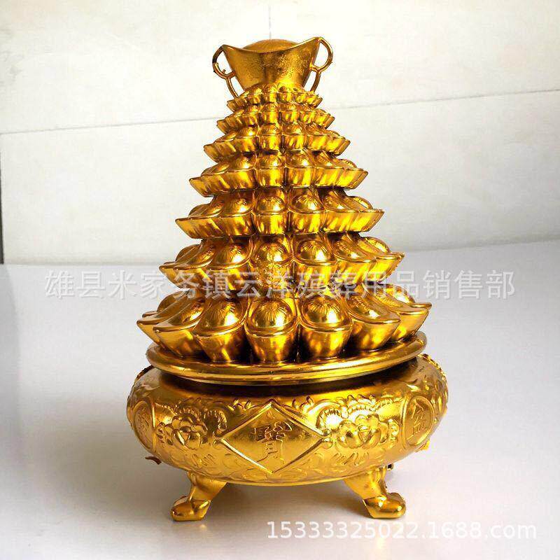 聚宝盆 塑料镀金聚宝盆 祭祀用品 云洋殡葬用品