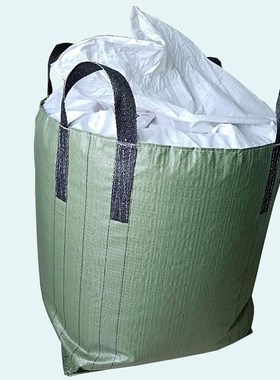工厂直供绿色大扎口吨袋 工业盐塑料粒子化学用品大吨包袋1吨承重