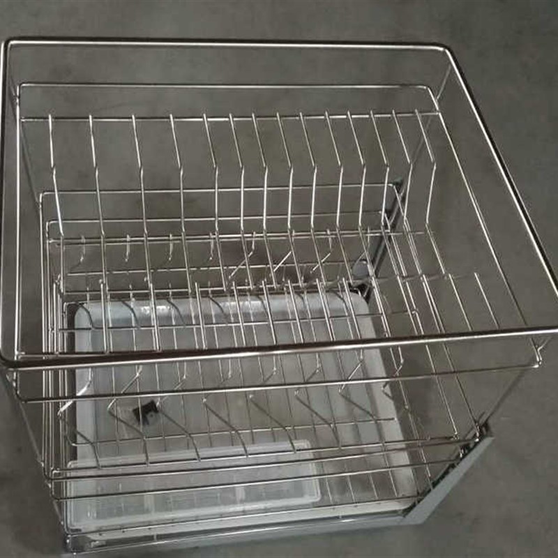 配套小柜体 三层碗碟篮 不锈钢厨房置物架 橱柜拉篮 阻尼送筷子架