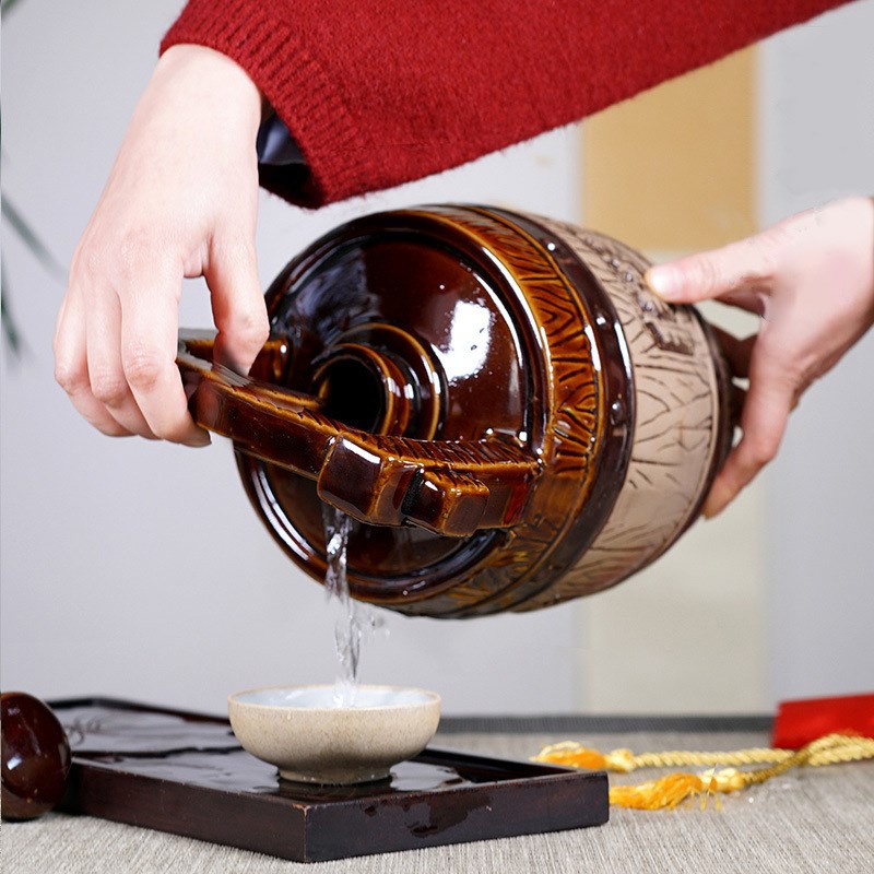 宜兴现货陶瓷酒坛酒瓶三斤 五斤装陶瓷酒坛 手工酒坛陶土酒坛