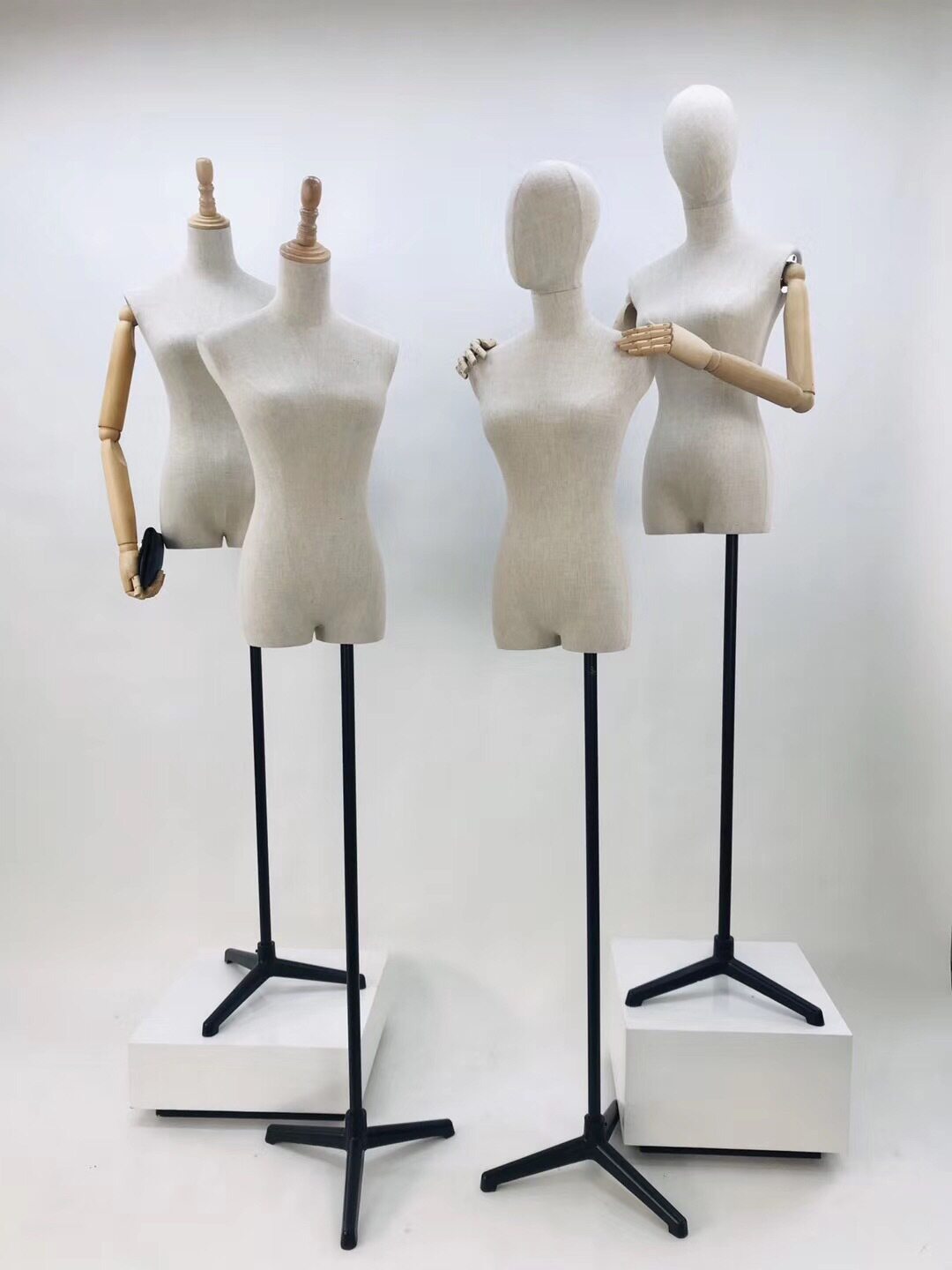 厂家直供半身女装模特道具陈列半身包布模特木手臂包布展示模特