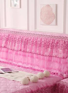 A6L新款结婚庆大红色蕾丝床头罩布艺软包皮床头套加大全包防尘靠