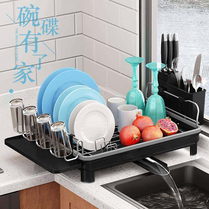 厨房不锈钢碗碟架置物架单层晾放碗碟盘沥水架塑料家用碗筷架子