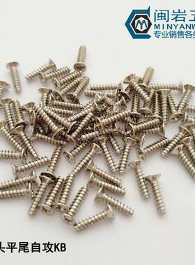 现货供应镀镍平头十字平尾自攻KB2.0*3-16沉头十字平尾自攻