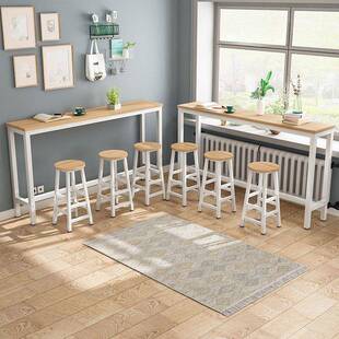 靠墙吧台桌子家用阳台吧台高脚吧台桌出租屋长条桌子吧台桌椅商用