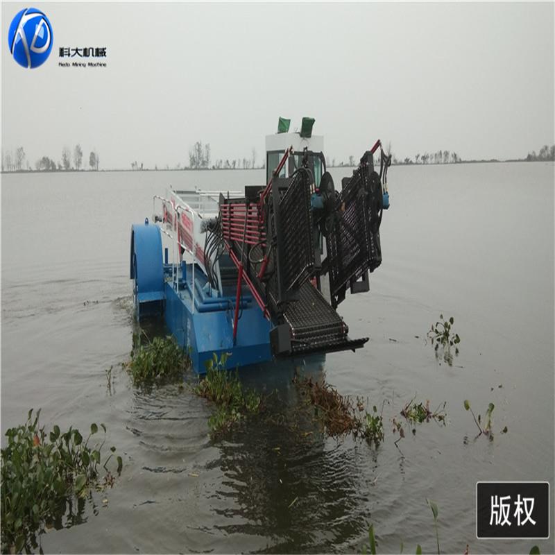青州科大全自动割草船江苏泰州蒲草捞草船水下水葫芦切割设备