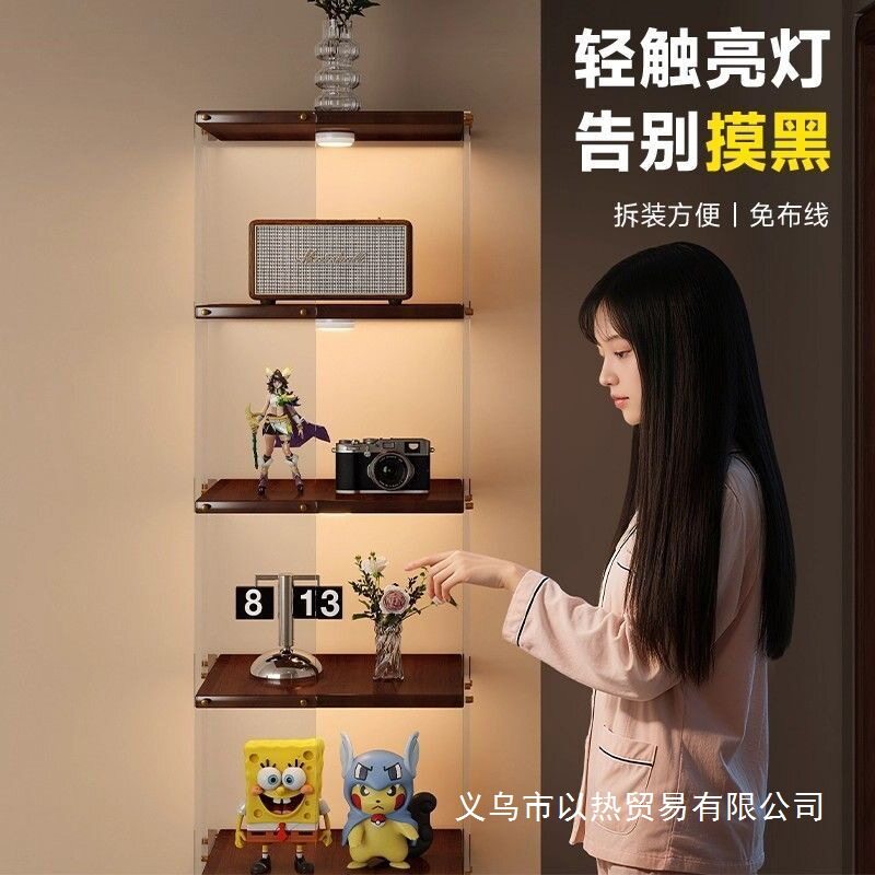 书架落地置物架亚克力多层旋转可移动客厅儿童书房展示柜转角书柜