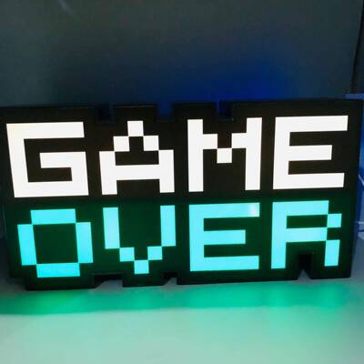 GAMEOVER游戏氛围灯马赛克图标灯三档位调节灯USB变色夜灯拾音灯