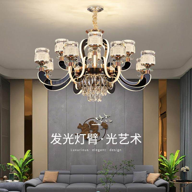 轻奢水晶吊灯客厅灯年新款现代简约欧式奢华大气网红餐厅室内灯具