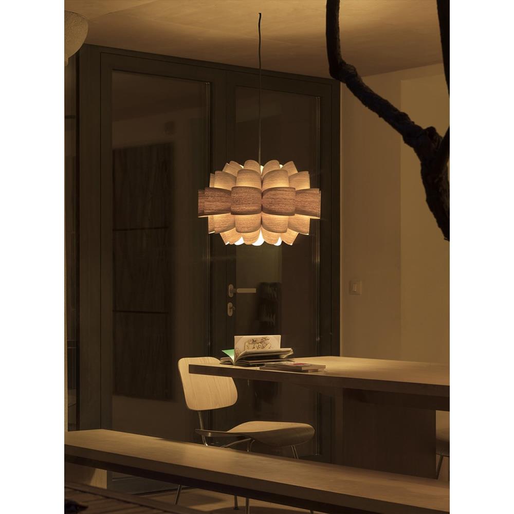 东南亚木质创意客厅餐厅餐桌吧台灯日式简约书房卧室床头木皮吊灯