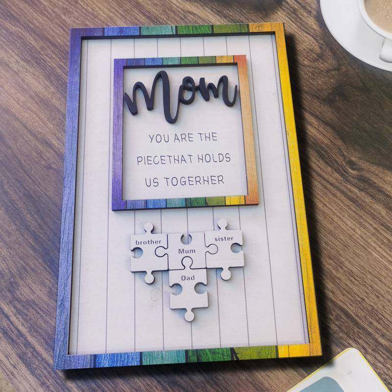 爆款创意木质拼图摆件相框送给妈妈的母亲节个性化木制摆设,纺织面料/辅料/配套,纺织机械配件,淘宝优惠券,粉丝福利购,淘宝优惠卷