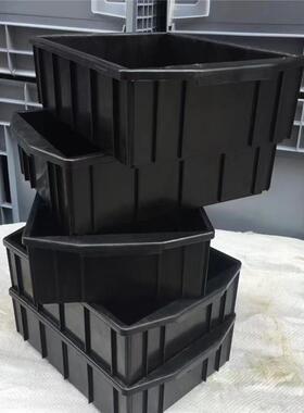 周防静电转纳箱780*552YGJ0*30mm塑料箱黑色加厚电子配件导电收箱