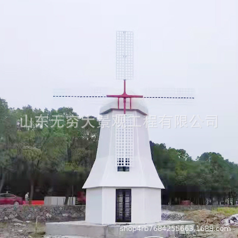 钢结构防腐木电动旋转大风车