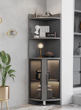 轻奢角墙角柜卧纳室拐角LHT多功能收客柜厅置物架角柜子边角转三